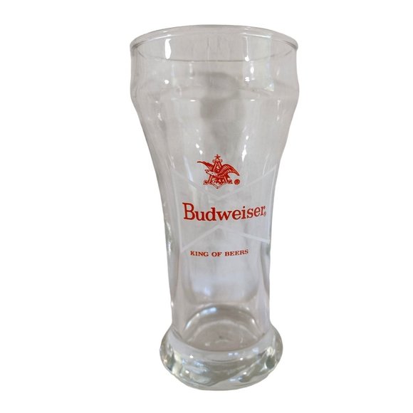 Clear 10 oz Budweiser Beer Glass Vintage 1990's Bar 5.5" x 2" Pilsner Ale - Picture 1 of 6